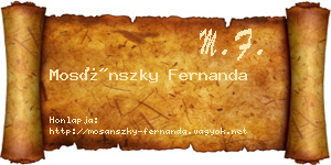 Mosánszky Fernanda névjegykártya